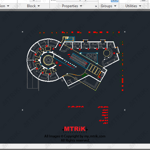 پلان مجتمع تجاری و اداری کد 44450