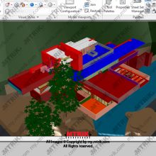 سه بعدی و پلان خانه آبشار کد 44658