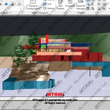 سه بعدی و پلان خانه آبشار کد 44658