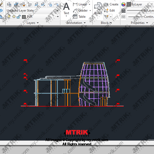 طراحی ساختمان فرهنگی کد 44666