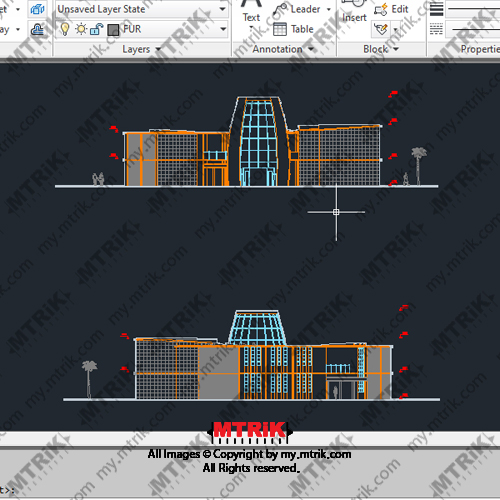 طراحی ساختمان فرهنگی کد 44666