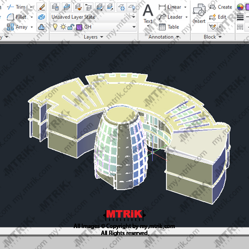 طراحی ساختمان فرهنگی کد 44666
