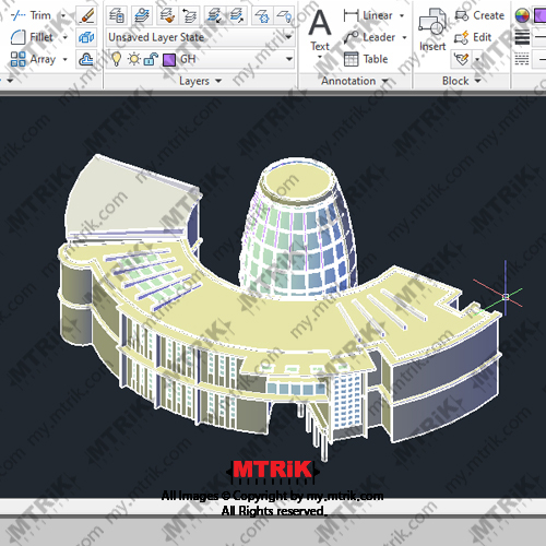 طراحی ساختمان فرهنگی کد 44666