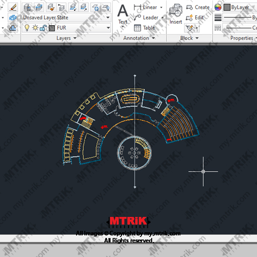 طراحی ساختمان فرهنگی کد 44666
