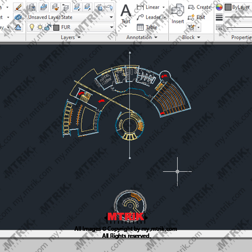 طراحی ساختمان فرهنگی کد 44666